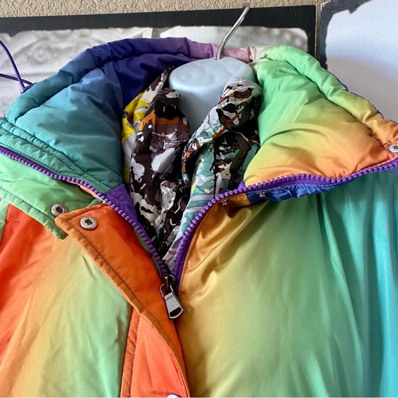 NWT URBAN OUTFITTERS - BDG | Trendy Rainbow Tie-Die Look Jacket Coat Sz XS - Picture 10 of 14